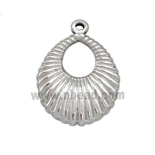 Raw Stainless Steel Teardrop Pendant Hollow
