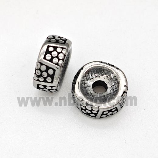 Stainless Steel Heishi Spacer Beads Antique Silver