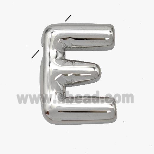 Raw Stainless Steel Letter-E Pendant