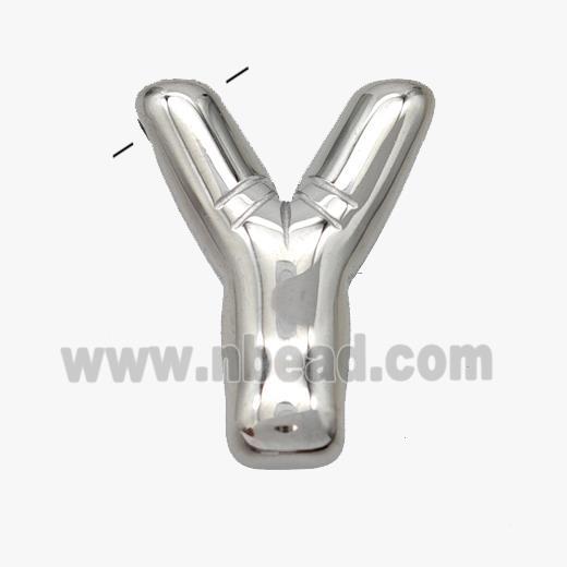 Raw Stainless Steel Letter-Y Pendant