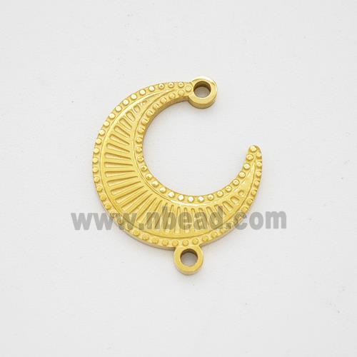 Stainless Steel Moon Pendant 2loops Gold Plated