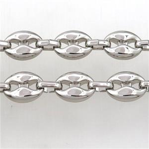 alloy chain, platinum plated, approx 10-14mm