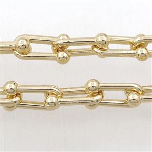Alloy Chain U-Shape Gold Plated, approx 7-16mm