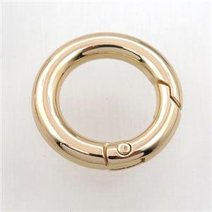 copper keychain clasp, circle, gold plated, approx 28mm dia
