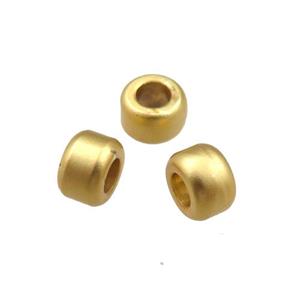 copper rondelles beads with large hole, unfaded, duck-gold, approx 4x6mm, 3mm hole