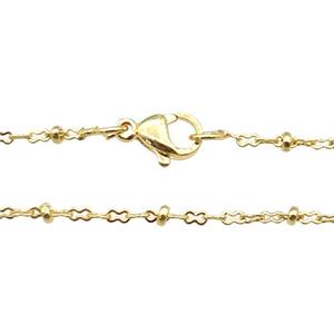 copper necklace chain, unfaded, gold plated, approx 2mm, 40cm length