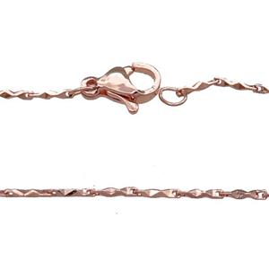 Copper Necklace Chain Unfaded Rose Gold, approx 1mm, 42cm length