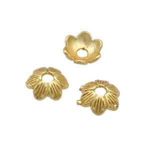 Copper BeadCaps Unfaded Gold Plated, approx 8mm