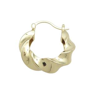 Copper Latchback Earring Gold Plated, approx 30-35mm