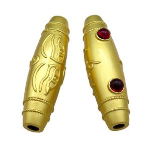 Copper Rice Beads Large Hole Unfade Gold Plated, approx 17-60mm, 5mm hole