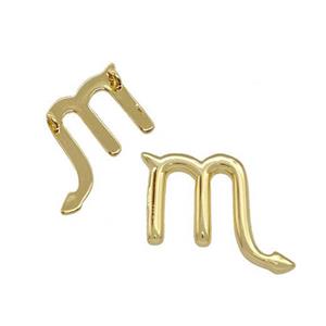 Copper Pendant Zodiac Signs Scorpio Gold Plated, approx 14-18mm
