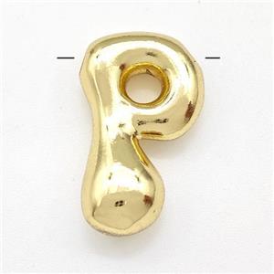 Copper Letter-P Pendant Gold Plated, approx 15-21mm