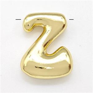 Copper Letter-Z Pendant Gold Plated, approx 15-21mm