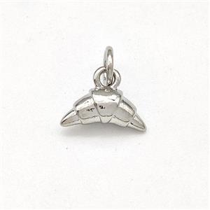 Croissant Charms Copper Pendant Platinum Plated, approx 5-10mm