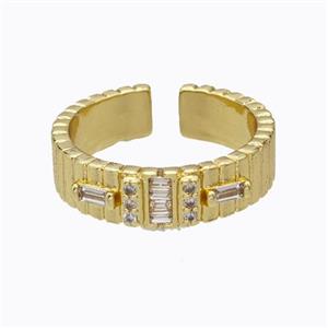 Copper Ring Micropave Zirconia Gold Plated, approx 5.5mm, 18mm dia