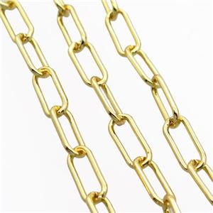 Copper Paperclip Chain Gold Plated, approx 7.5-17mm