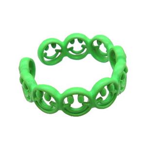 copper rings with green lacquered, approx 6mm, 18mm dia