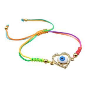 nylon bracelet with evil eye, adjustable, approx 20mm, 20-24cm length