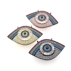copper Eye pendant pave zircon, mixed, approx 25-40mm