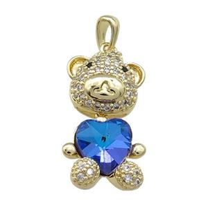 Copper Mouse Pendant Pave Zircon Crystal Glass Gold Plated, approx 14-27mm