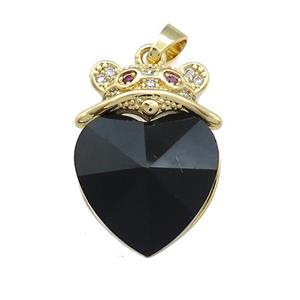 Copper Mouse Pendant Pave Crystal Glass Zircon Gold Plated, approx 18mm, 18-25mm