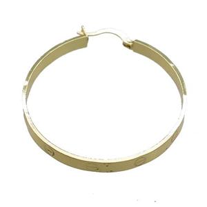 Copper Latchback Earrings Gold Plated, approx 40mm