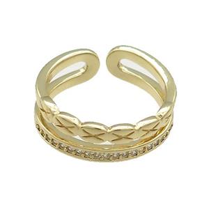 Copper Rings Pave Zircon Gold Plated, approx 6mm, 18mm dia