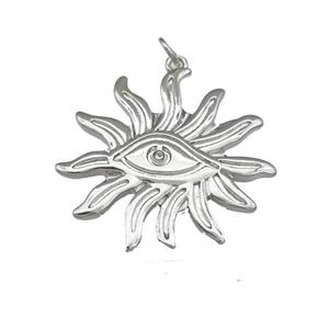 Evil Eye Charms Copper Pendant Platinum Plated, approx 30mm