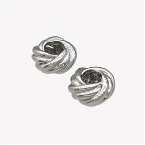 Copper Rondelle Beads Large Hole Platinum Plated, approx 8mm, 4mm hole