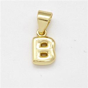 Copper Letter-B Pendant Gold Plated, approx 6-7mm