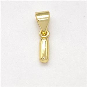 Copper Letter-I Pendant Gold Plated, approx 6-7mm