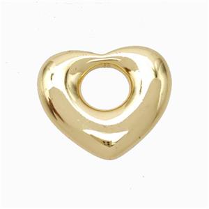 Copper Heart Pendant Gold Plated, approx 15-18mm