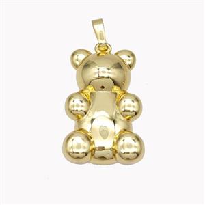 Copper Bear Pendant Gold Plated, approx 15-25mm