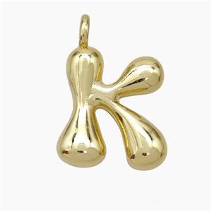 Copper Letter-K Pendant Gold Plated, approx 13-18mm