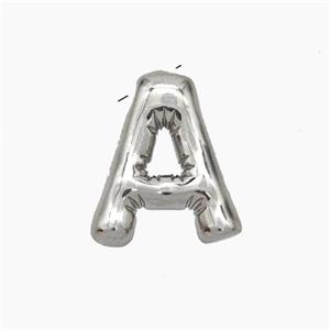Copper Letter-A Pendant Platinum Plated, approx 10-15mm