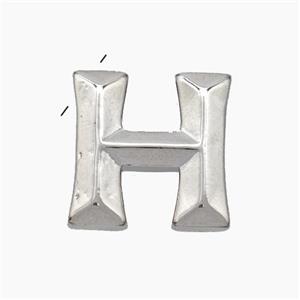 Copper Letter-H Pendant Platinum Plated, approx 15-18mm