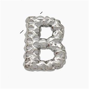 Copper Letter-B Pendant Platinum Plated, approx 13-22mm