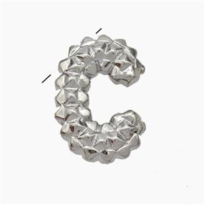 Copper Letter-C Pendant Platinum Plated, approx 13-22mm