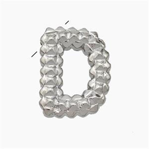 Copper Letter-D Pendant Platinum Plated, approx 13-22mm