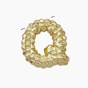 Copper Letter-Q Pendant Gold Plated, approx 13-22mm