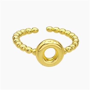 Copper Letter-O Rings Gold Plated, approx 8-10mm, 18mm dia