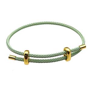 Mint Green Tiger Tail Steel Bracelet Adjustable, approx 3mm thickness