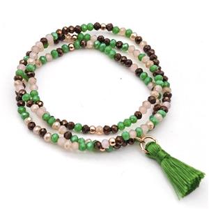 Chinese Crystal Glass Bracelets Stretchy, approx 3-3.5mm