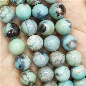 Turq Agate Beads Smooth Round, approx 12mm dia
