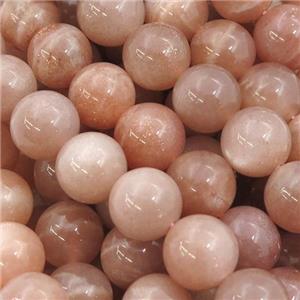 peach MoonStone Beads, round, A-grade, approx 12mm dia