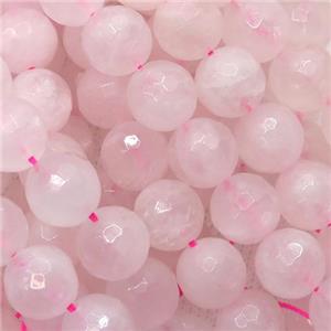 Rose Quartz Beads, faceted round, approx 8mm dia