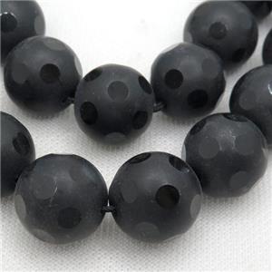 black Onyx Agate Beads, round, approx 18mm dia