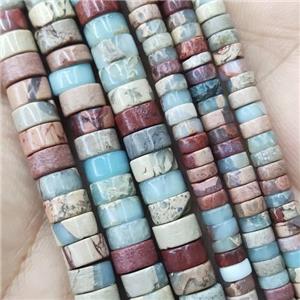 SnakeSkin Jasper Heishi Beads, approx 2x4mm