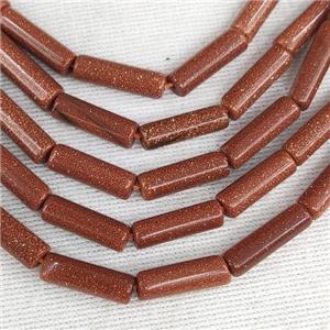 Gold SandStone Tube Beads, approx 4x13mm