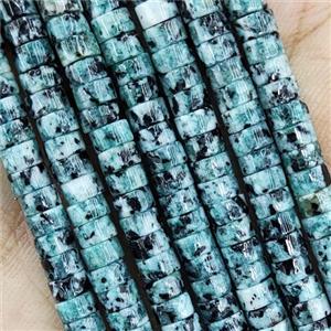 Green Marble Heishi Beads Dye, approx 4mm
